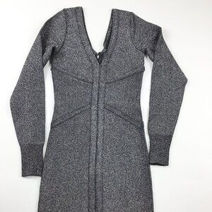 Bebe Gray Metallic Bodycon XS